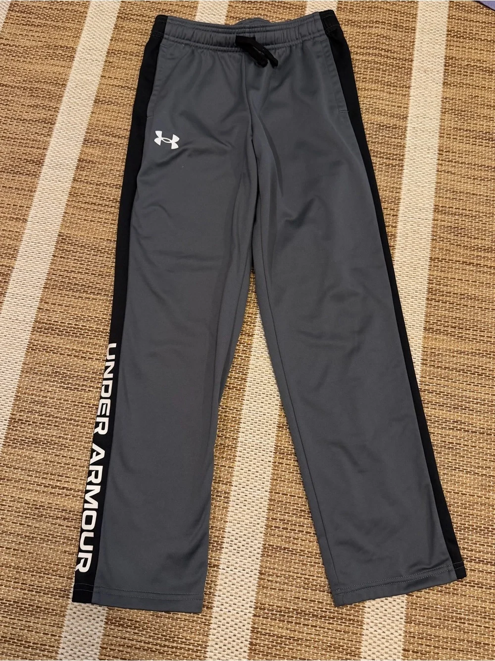Under Armour Kids Gray Joggers with Black Side Panels